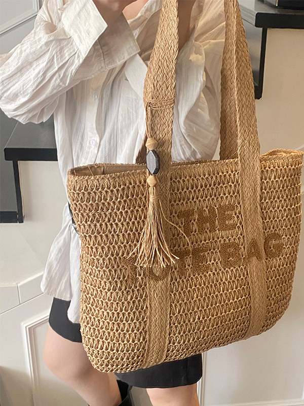 Crochet Bag Raffia - Summer Beach Vacation Large Capacity Straw