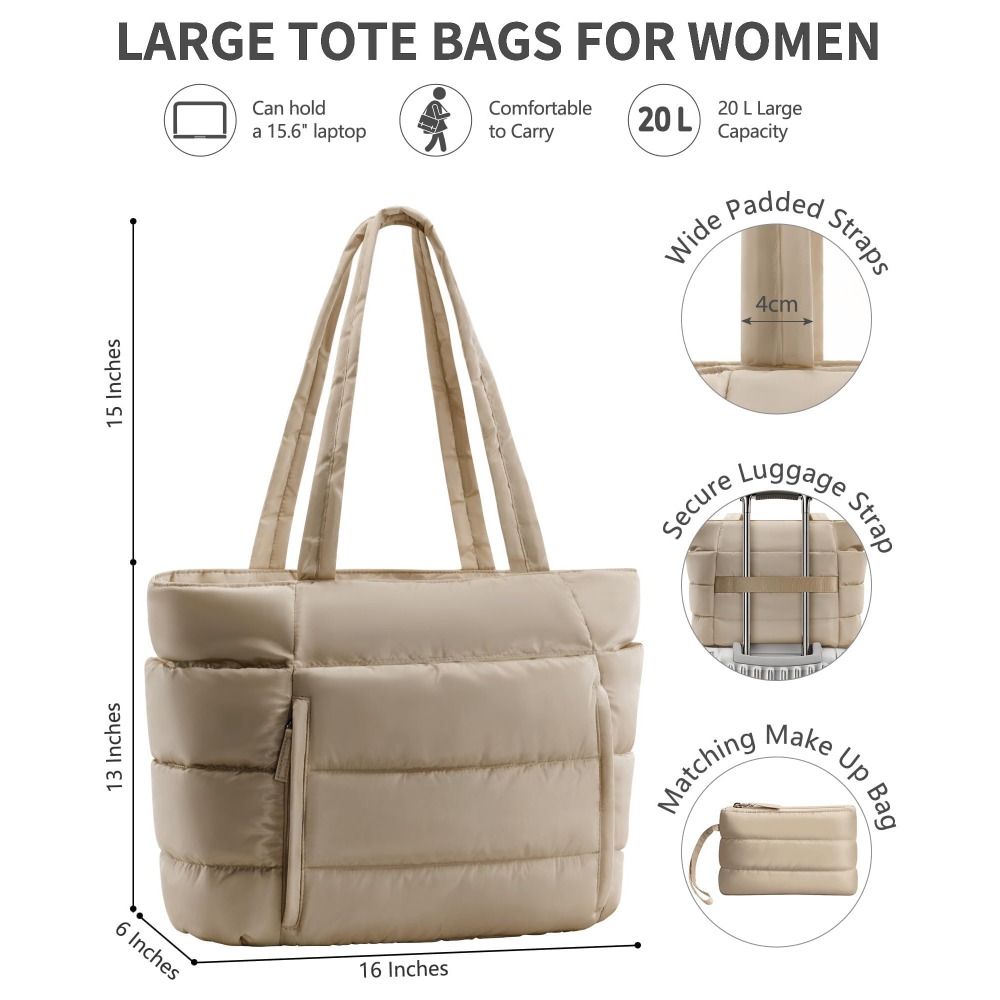Large Capacity Puffer Tote Bag - огляд і ціна Tote Bag Beach
